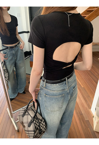 black slim-fit top
