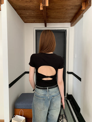 black slim-fit top