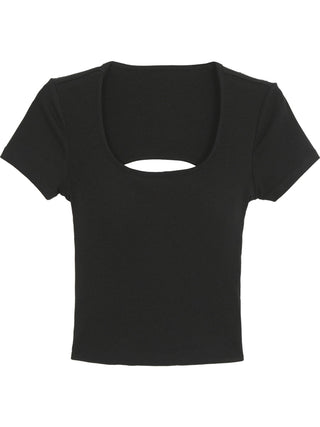 black slim-fit top