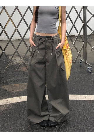 blue wide-leg overalls