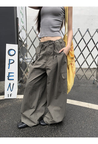 blue wide-leg overalls