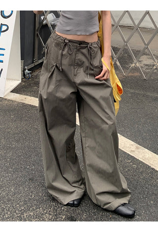 blue wide-leg overalls