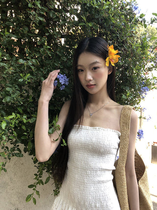 white slim dress