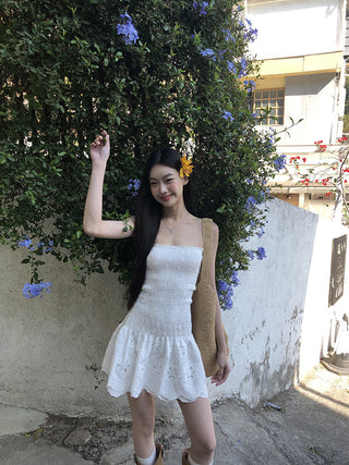 white slim dress