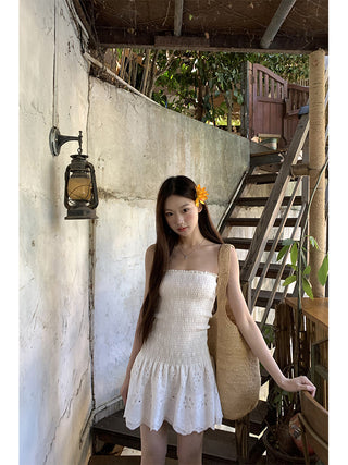 white slim dress