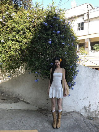 white slim dress