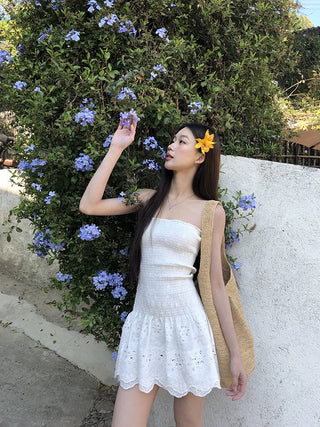 white slim dress