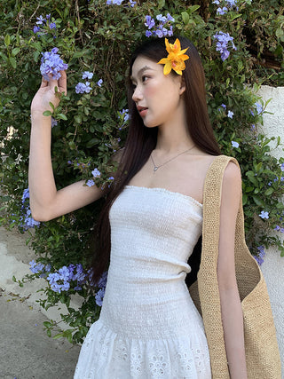 white slim dress