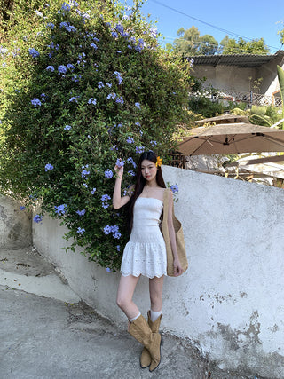 white slim dress