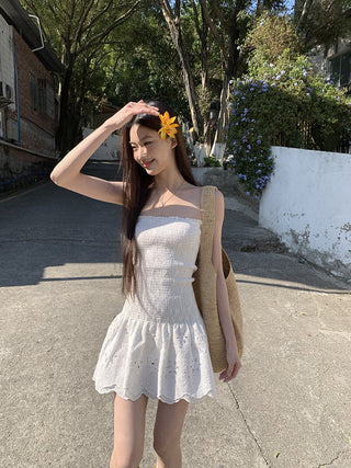 white slim dress