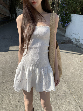 white slim dress
