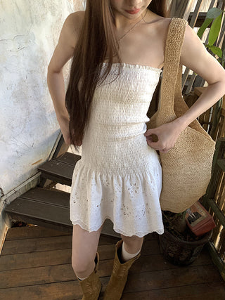 white slim dress