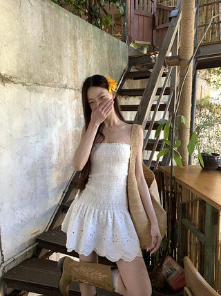 white slim dress