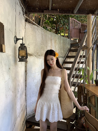 white slim dress