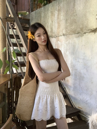 white slim dress