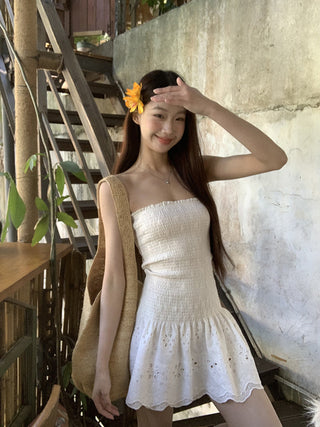 white slim dress