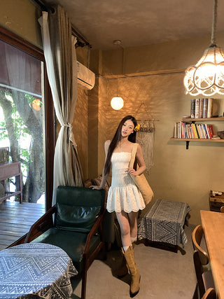 white slim dress