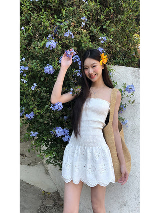 white slim dress