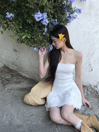 white slim dress