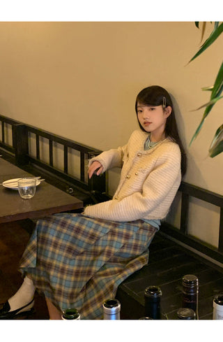 plaid pleated skirt
