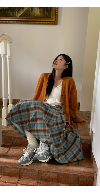 plaid pleated skirt