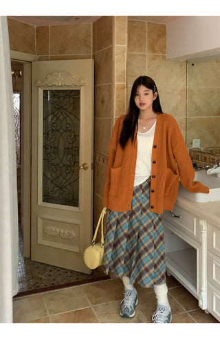 plaid pleated skirt