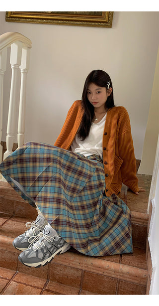 plaid pleated skirt