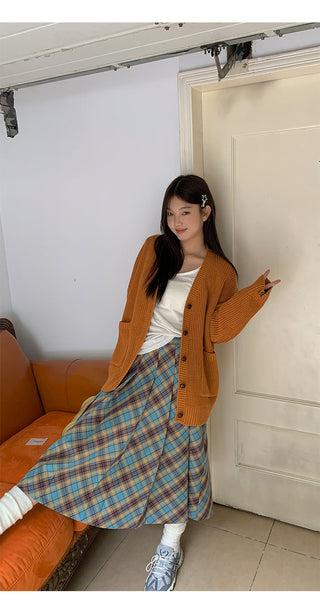 plaid pleated skirt