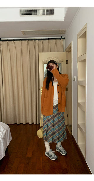 plaid pleated skirt