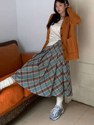 plaid pleated skirt