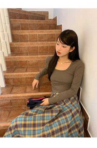 plaid pleated skirt