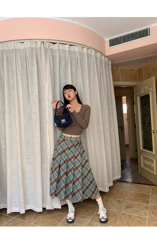 plaid pleated skirt
