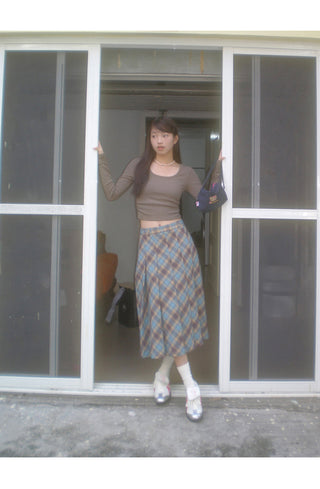 plaid pleated skirt