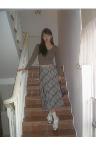 plaid pleated skirt