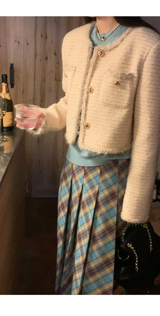 plaid pleated skirt