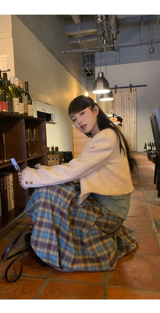 plaid pleated skirt