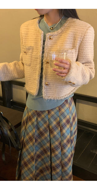 plaid pleated skirt
