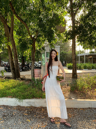 white A-line dress 01