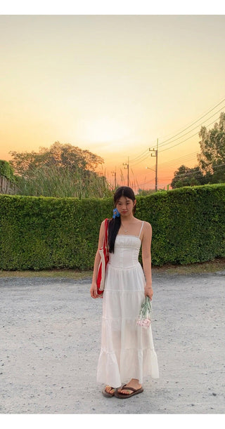 white A-line dress 01