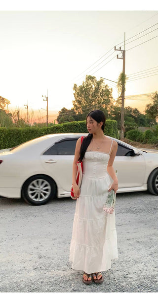 white A-line dress 01