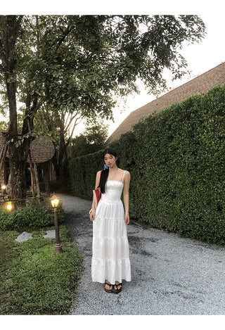 white A-line dress 01