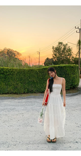 white A-line dress 01