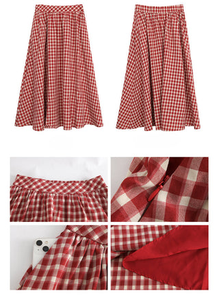 red plaid dress