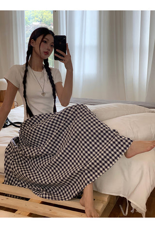 red plaid dress