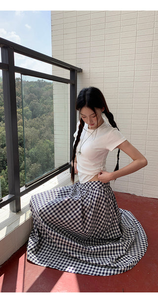red plaid dress
