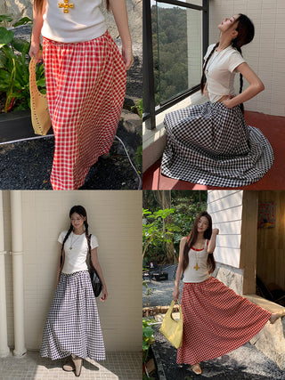 red plaid dress