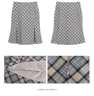 plaid fishtail skirt
