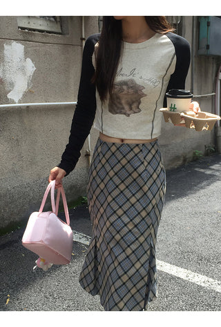 plaid fishtail skirt
