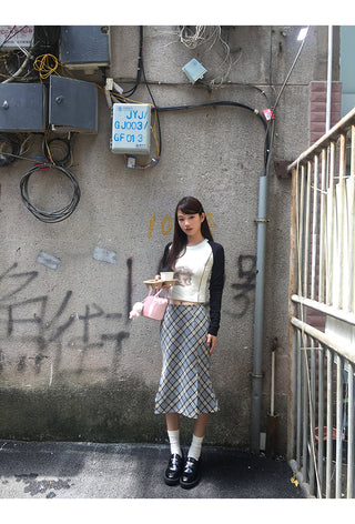 plaid fishtail skirt