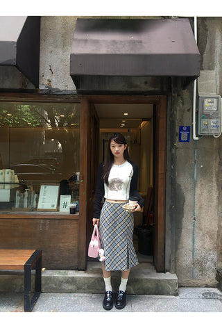 plaid fishtail skirt